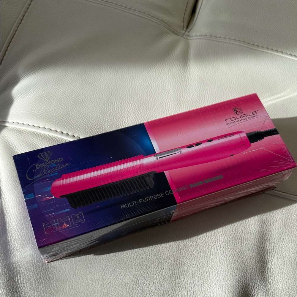 ROYALE Pink‎ Electroplated Multipurpose Ceramic Hair Brush